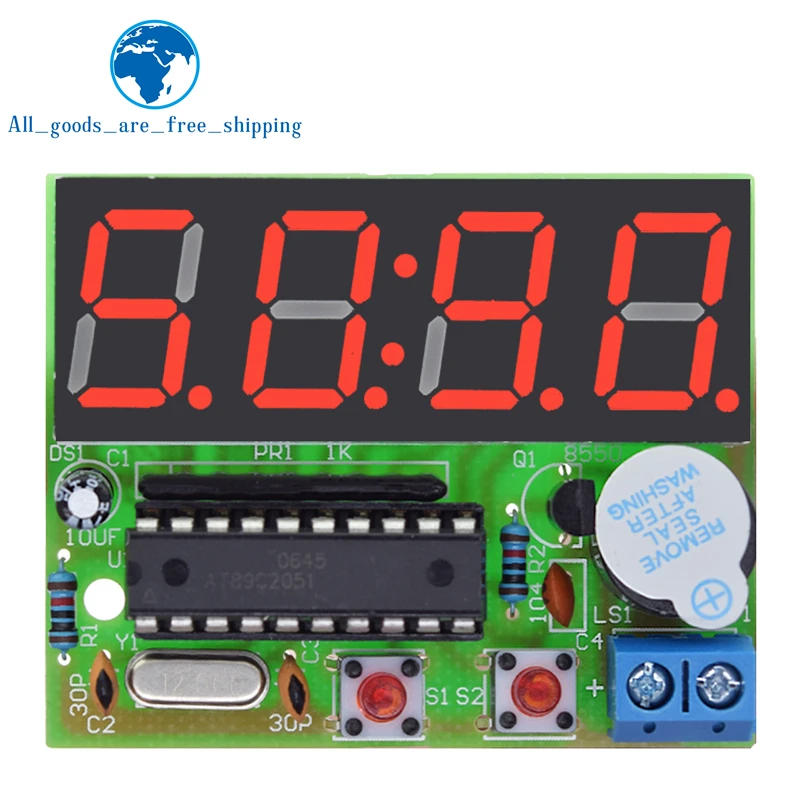 1/2 Stück AT89C2051 Digitale 4-Bit Elektronische Uhr Elektronik-Bausatz DIY-Kit TZT Lernset für Arduino