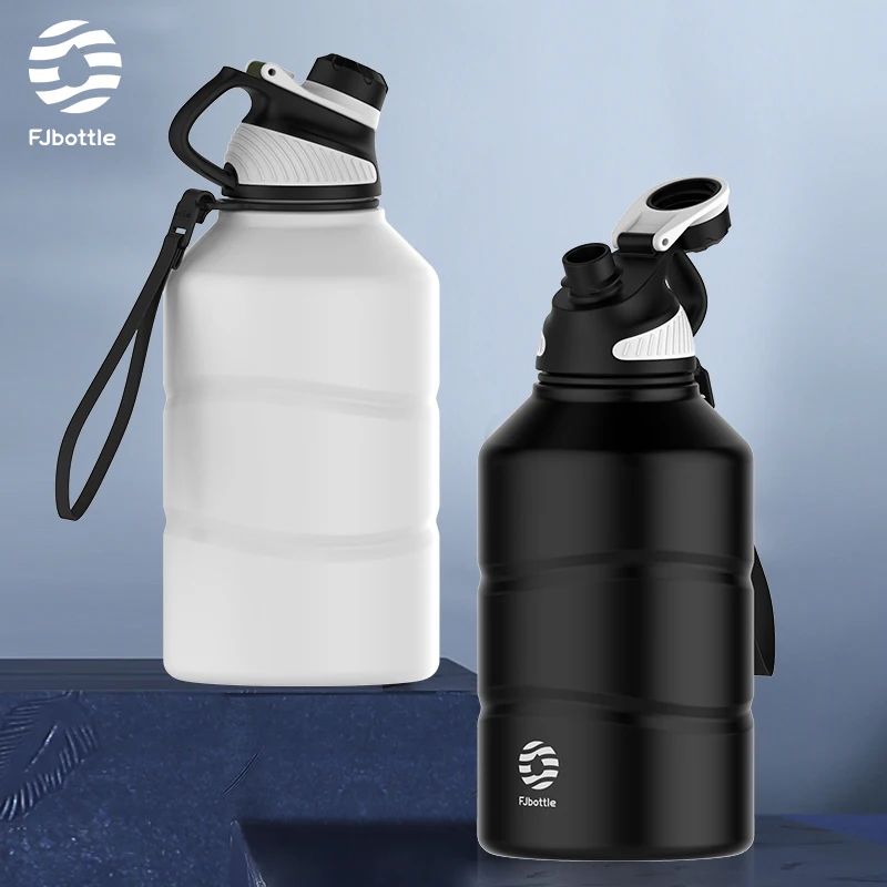 FEIJIAN FJbottle 316 Botella De Agua De Acero Inoxidable Con Aislamiento Al Vacío 750 Ml/1000 Ml Con Mosquetón, Termo Sin BPA, Botella Deportiva A Prueba De Fugas Para Deporte, Trabajo Y Viajes