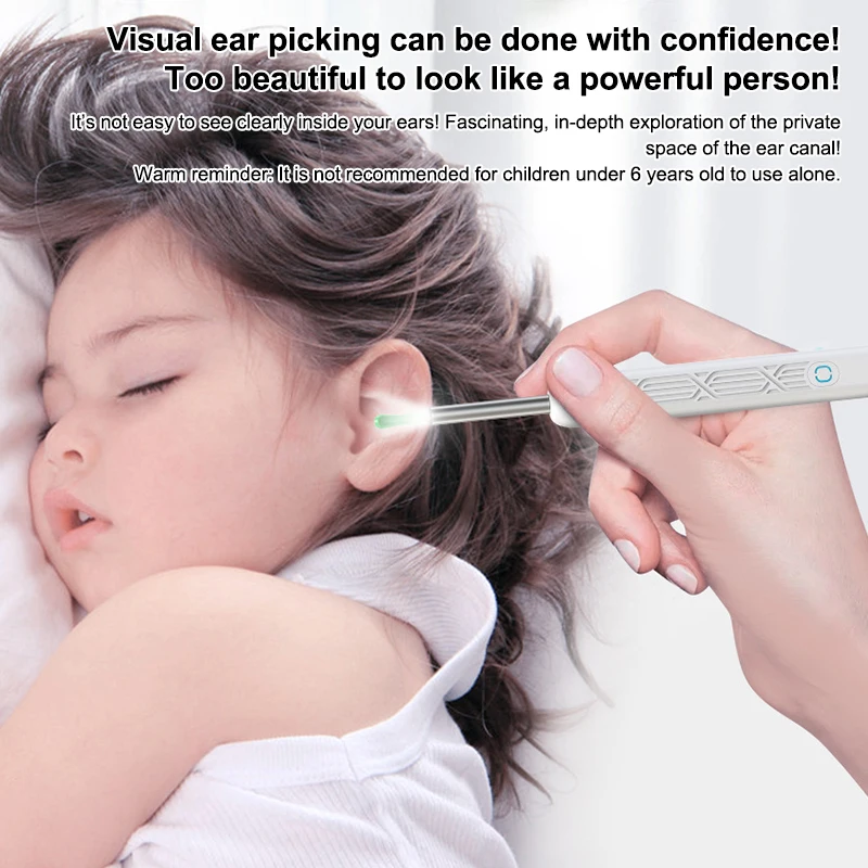 1pc Intelligent WiFi Ear Cleaner With Camera Live Viewing LED Light For Safe Ear Cleaning ABS Material Easy Carry Design