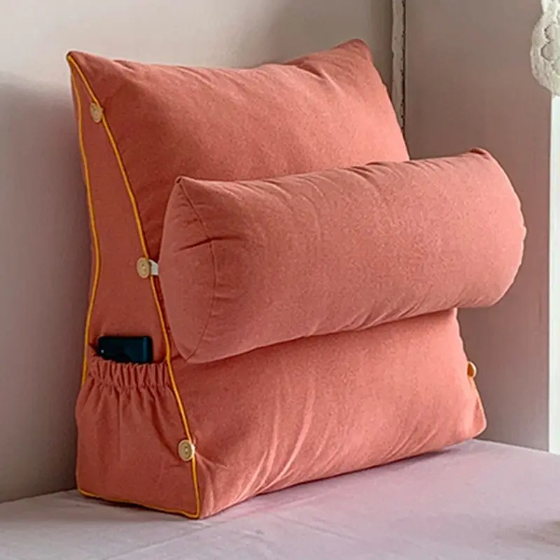 

Triangle Reading Pillow Sofa Waist Cushion Embroidery Wedge Backrest Pillow Soft Back Rest Bed Cushion Wedge Pillow for bedroom