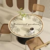 JY1210 Round Table Mat Waterproof Oil Resistant Washable Circular Coffee Table Mat with High-end Leather Silicone Tablecloth 3