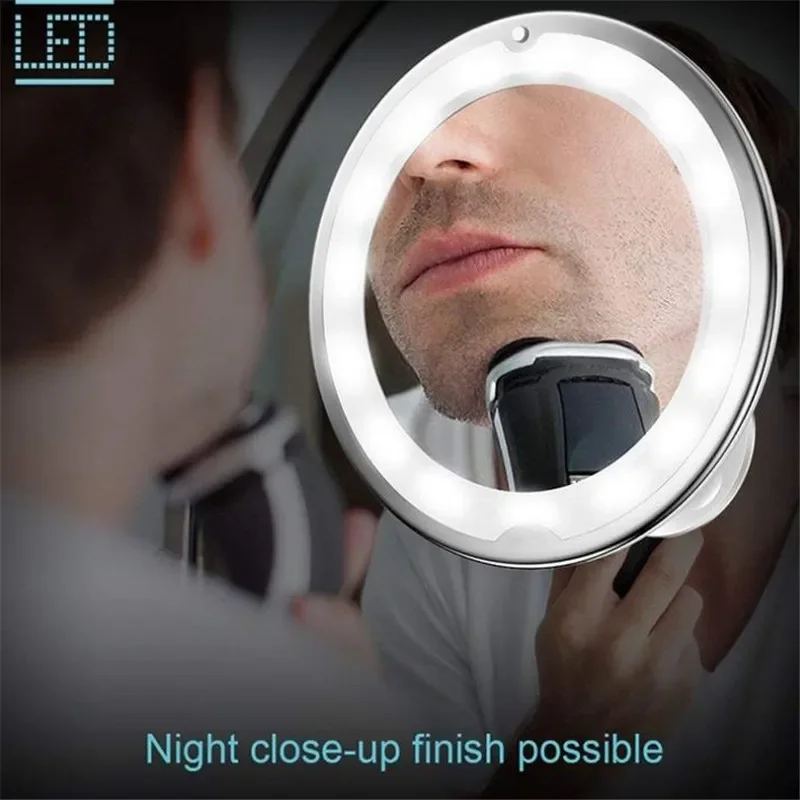 Portable Flexible Makeup Mirror 10X Magnifying Mirrors LED Lighted Touch Screen Vanity Mirror Dressing Table Cosmetic Mirrors 30