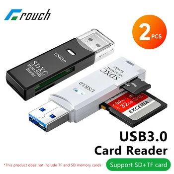 Leitor de cartão usb 3.0 2 em 1, usb3.0 para sd tf, leitor de cartão de memória, unidade flash usb, adaptador para pc, laptops, acessórios 1