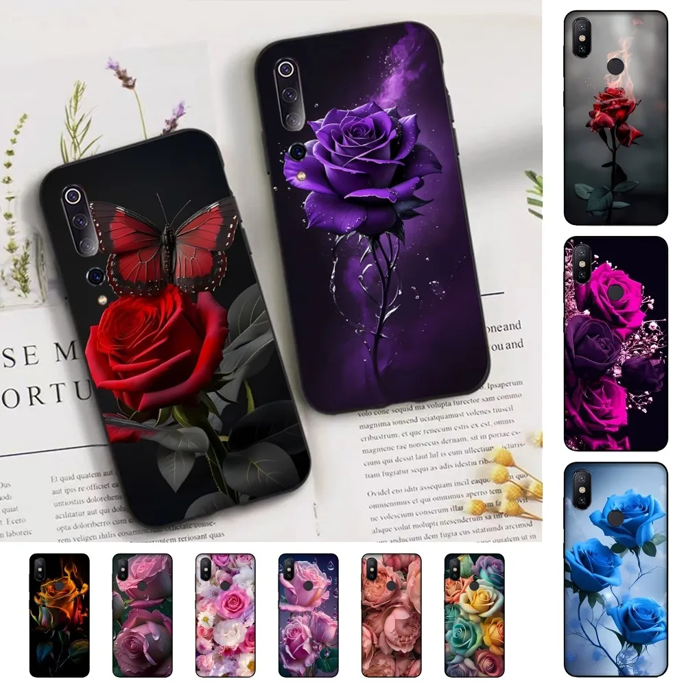 

Roses Flower Rose Phone Case For Xiaomi Mi 5X 8 9 10 11 12 Lite Pro 10T PocoX3pro PocoM3 Note 10 Pro Lite