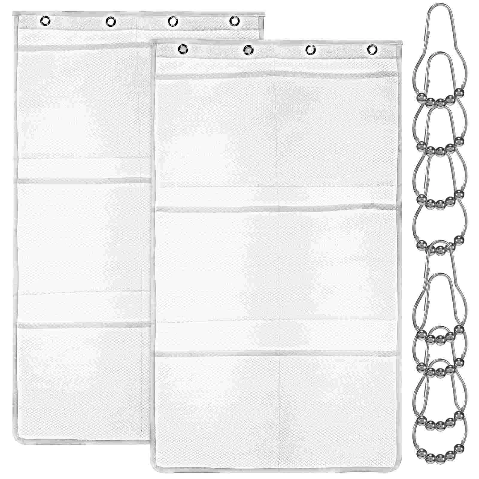 

Bath Toy Holder Organizer Bathroom Six-port Hanging Bag Storage Mesh (six-port Gourd Hook Type) 2 Pack