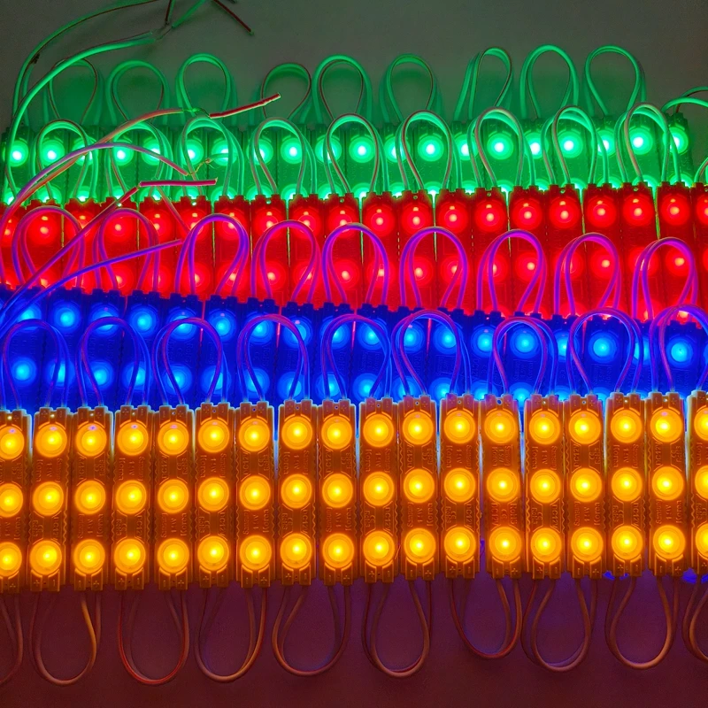Samsung 3LED Module Light DC12V SMD 2835 Injection Waterproof Decorative Strip Tape Light White Red Green Blue Yellow 10/20pcs
