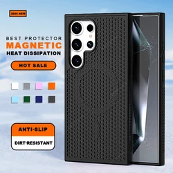 Magnetic Heat Dissipation Shockproof Phone Case with Matte Finish & Magsafe Charging Compatibility - Samsung S24Ultra (Black)