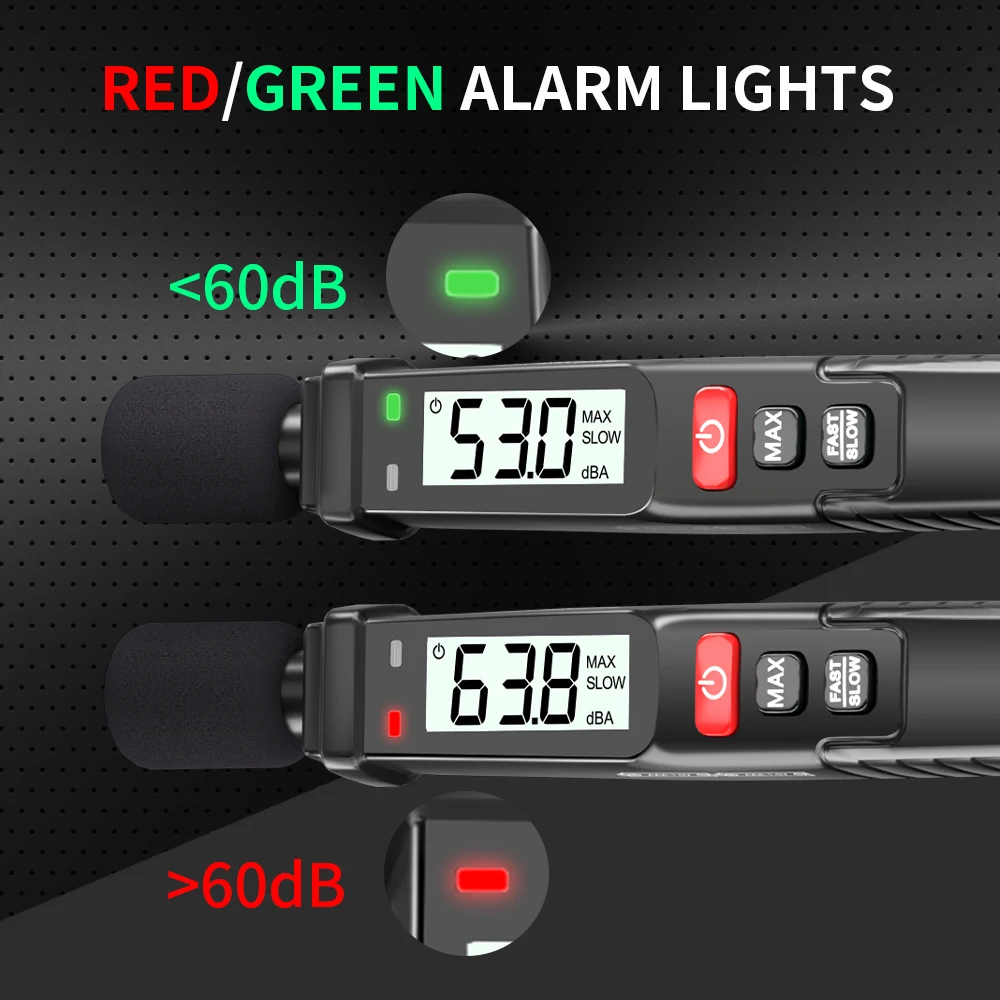 MASTFUYI-medidor de nivel de sonido portátil FY8862, instrumento de medición de volumen de ruido, Decibel Meter, 30dB A 130dB