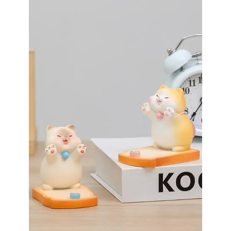 

Spot Cute Kitten Mobile Phone Stand Desktop Tablet Support Frame Cartoon Ornaments Anime Model