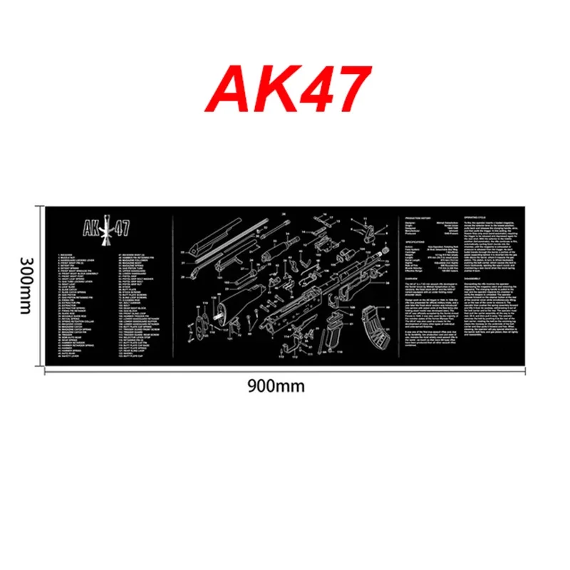 Gun Cleaning Mat Rubber Parts Instructions Mouse Pad For AR15 AK47 Remington 870 GLOCK CZ-75 Punisher P220 P320 M92 1911