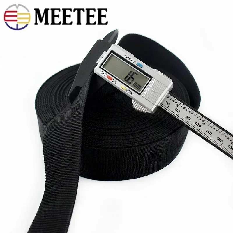 Meetee 가방 스트랩용 더블 레이어 폴리에스터 웨빙 리본, 할로우 튜블러 테이프, 의류 장식 밴드 액세서리, 10M, 20-50mm