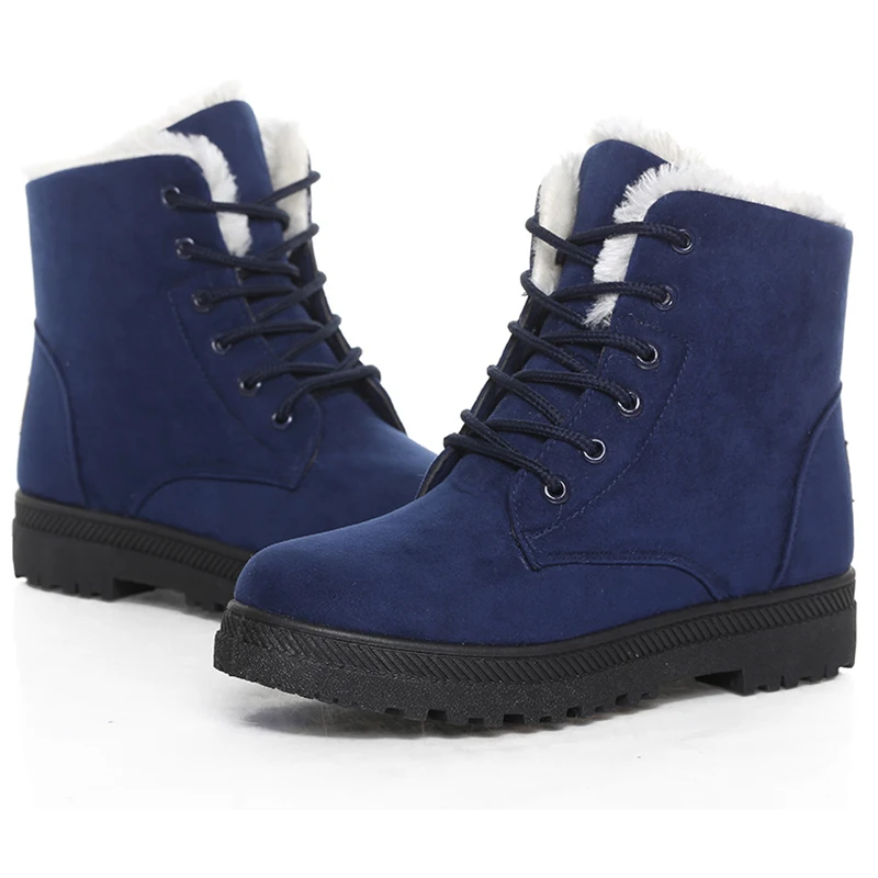 Boots Korean Style Winter Boots Snow Winter Shoes Woman Low Heels Women 's Fur Boots Ankle Combat Botas Mujer Luxury Footwear