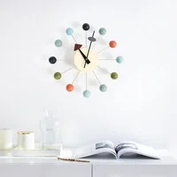 Quiet Round Ball Wood Wall Clock, Home Decor, Modern Design, 3D Clocks for Living Room, Decoration Accessories with Import Movem 2