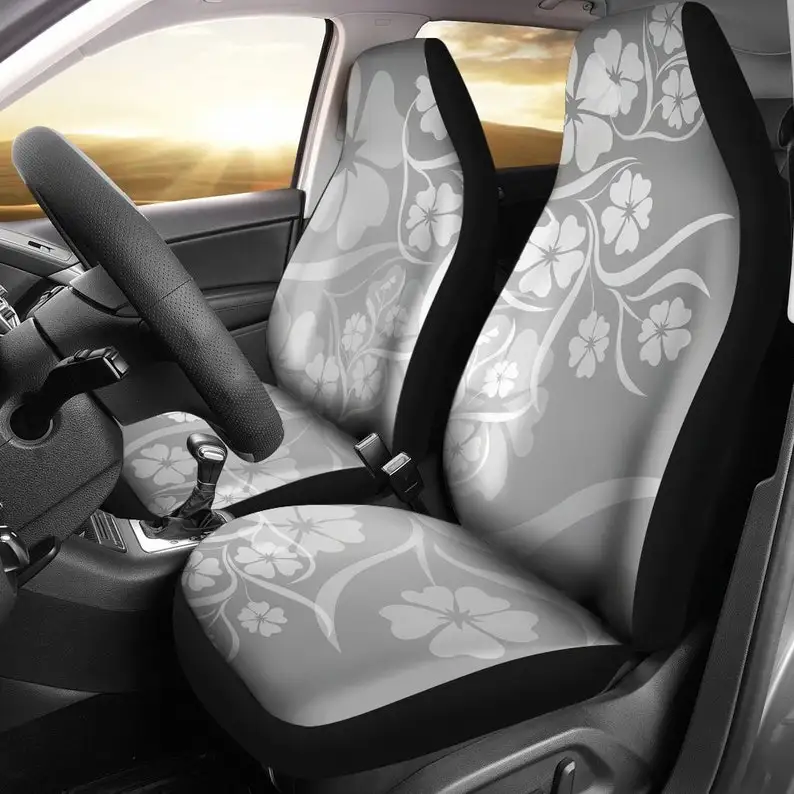 

Grey Floral Flowers Car Seat Covers Pair, 2 Front Seat Covers, Car Seat Covers, Car Seat Protector, Car Accessory