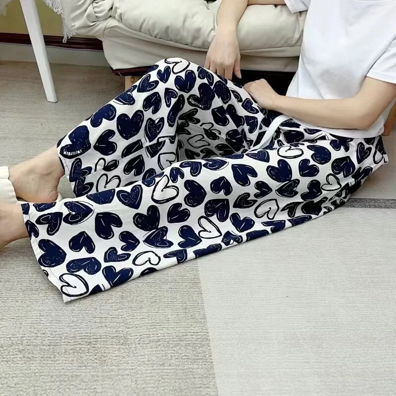 

2023 Fashion Women Loose Casual Harem Pant Lady Cute Cartoon Heart Print Holiday Yoga Pants Fitness Sports Dance Long Trousers