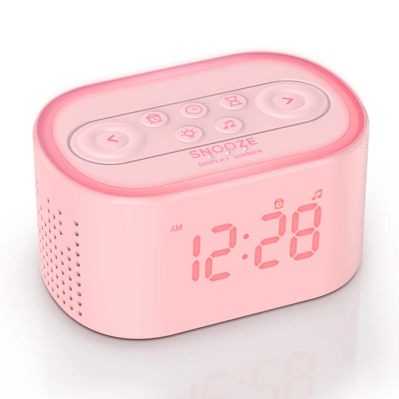 REACHER Zonsopgang Wekker met White Noise & Geluidsmachine – 8 Wekgeluiden, 26 Rustgevende Slaapgeluiden, 8 Kleuren Nachtlampje, Dimbare Digitale Klok, voor Slaapkamer, Volwassenen en Kinderen