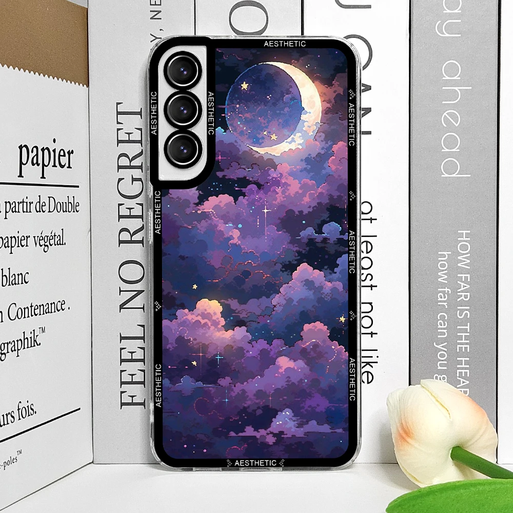 Beautiful Y2K Aesthetic Clouds and Moon Phone Case - Soft Cover