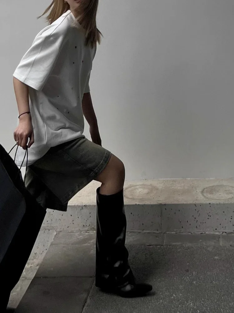 Denim Shorts Women Chic Leisure Streetwear High Waist Korean Style Summer Knee Simple Comfortable Students Clothing New Shorts