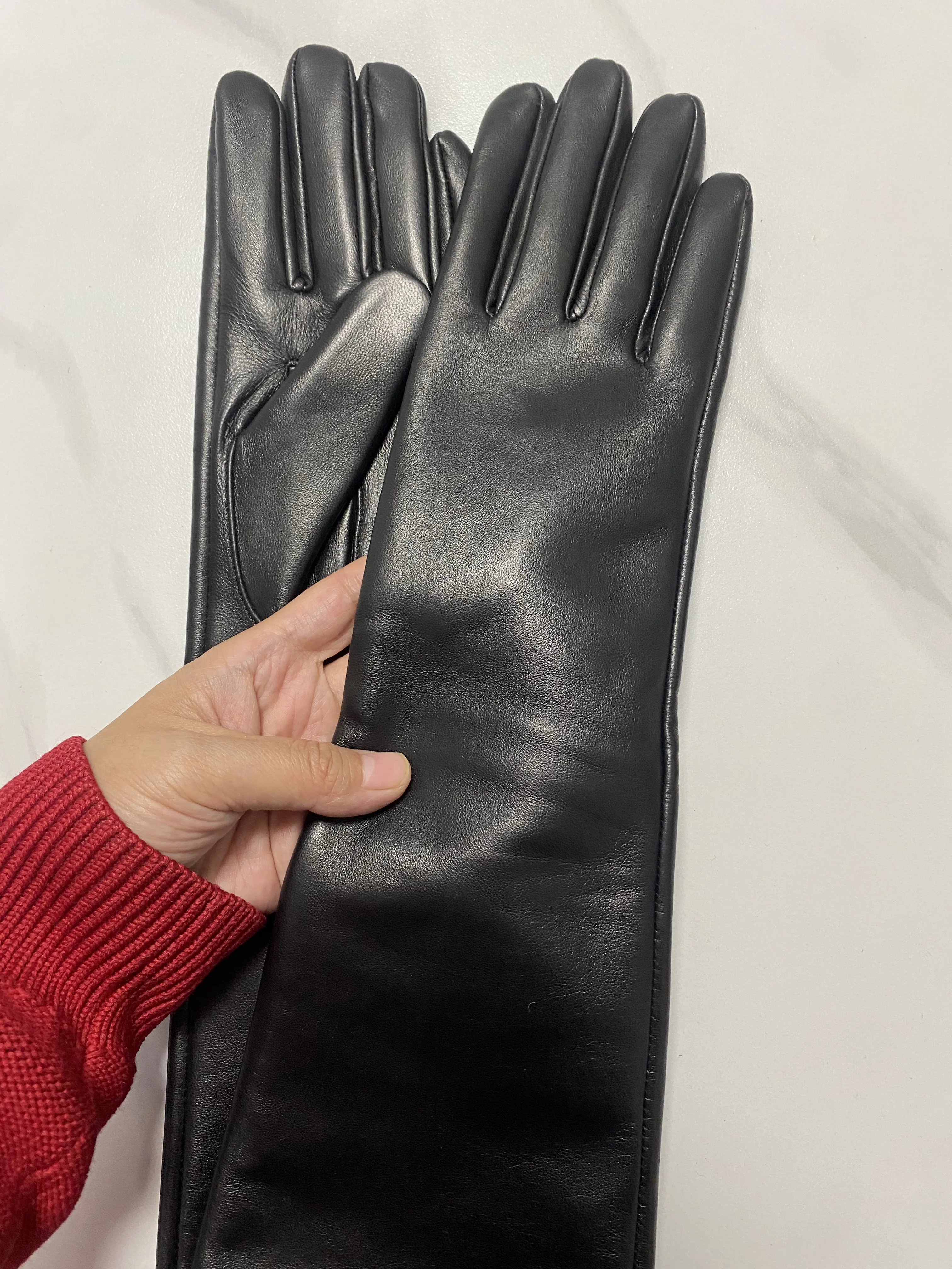 Fleece Gloves Ladies Leather Winter Gloves Women's Winter Thicken