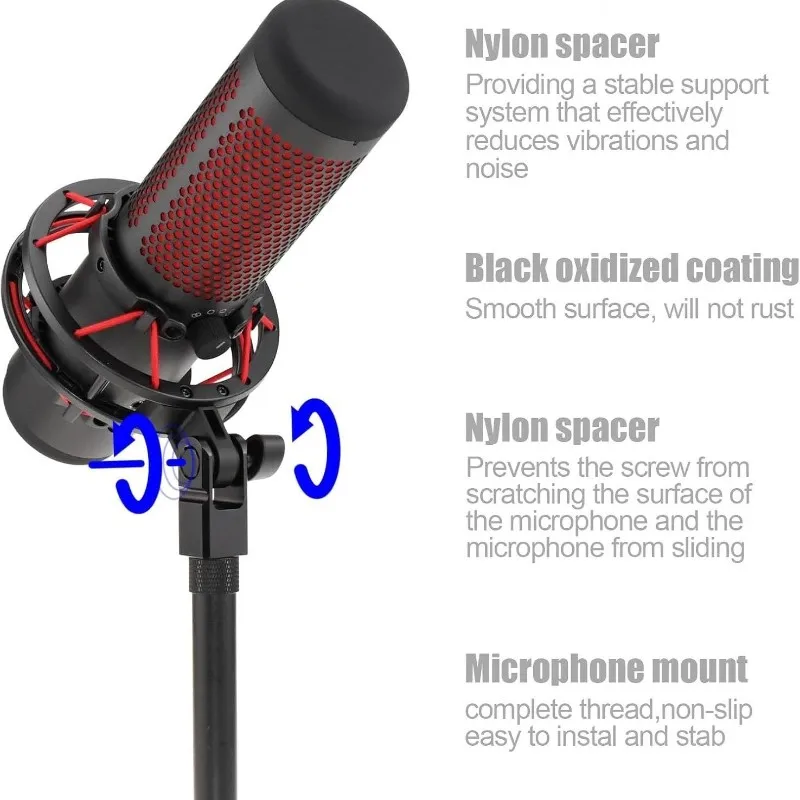 Hyperx Quadcast 마이크 스탠드 및 붐 어댑터용 ABGN 마이크 어댑터 3/8인치 또는 1/4인치 호환 가능