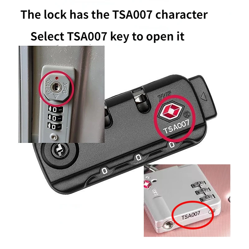 1 ks šifrovací klíč pro TSA007 TSA002 brašnářské klíčů kompatibilní s brašnářské zámků pro tsa 007 002 mistr zámků TSA007 TSA002 šifrovací klíč univerzální