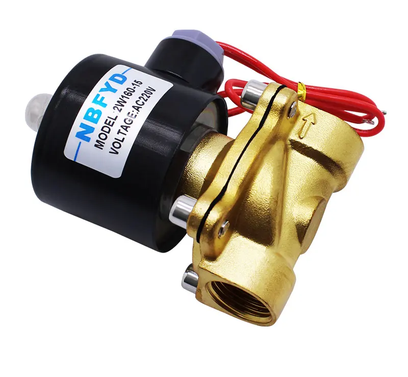 Normalerweise geschlossenes Magnetventil, Wasserventil, 1/2 Luftventil, Messing-Steuerventil, 2W160-15AC220V/DC24V, 4-Punkt-Ein/Aus-Ventil – Detail 6