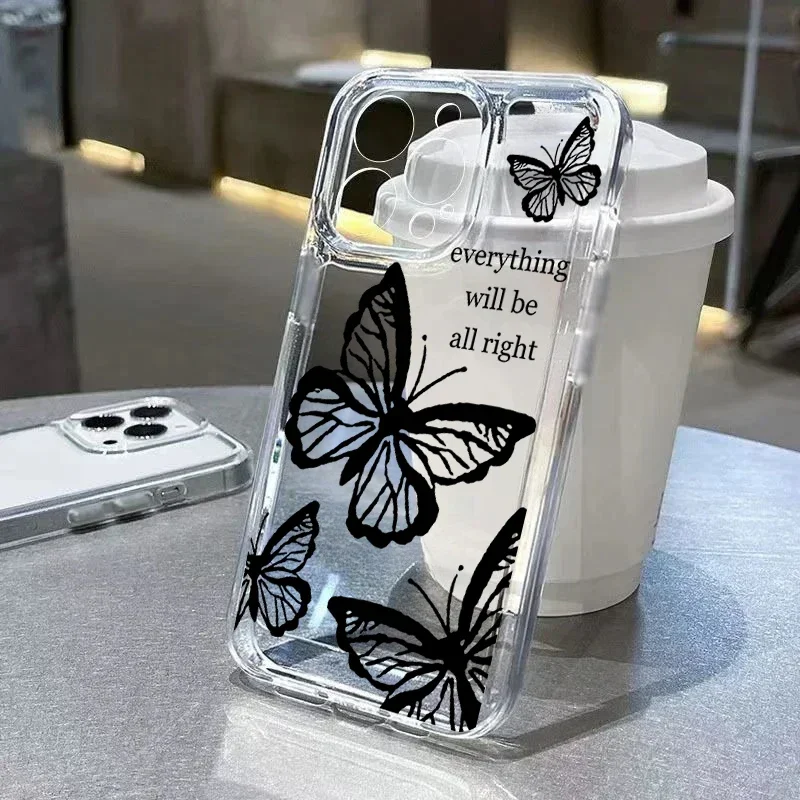 Butterfly Floral Clear Phone Case Cover