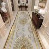 Luxury Marble Corridor Carpet Hotel Hallway Runner Decoration Rugs Living Room Aisle Washable Non-slip Floor Mat Customizable 3