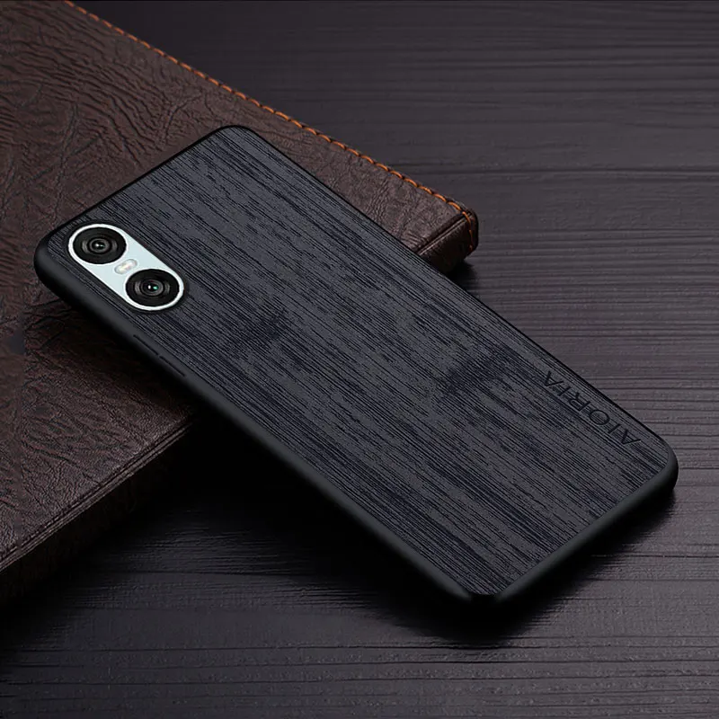 Luxury Bamboo Wood Pattern Leather Phone Cover Case