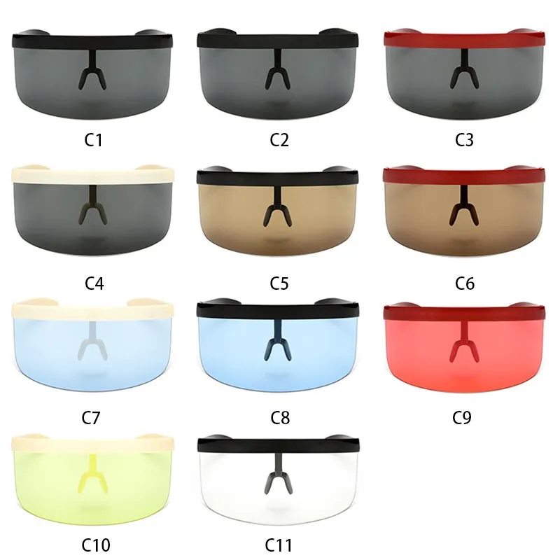 2021 New Fashion Half Frame Sunglasses Women Men Brand Design Sun Glasses Big Frame Shield Visor Men Windproof Glasses_voghion.com