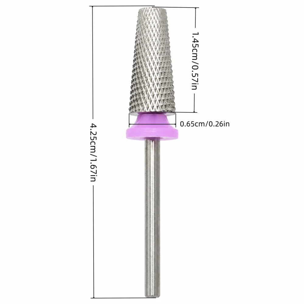 Versatile Nail Art Tool: Metal Cone Drill Bit for Gel and Acrylic Polish Removal