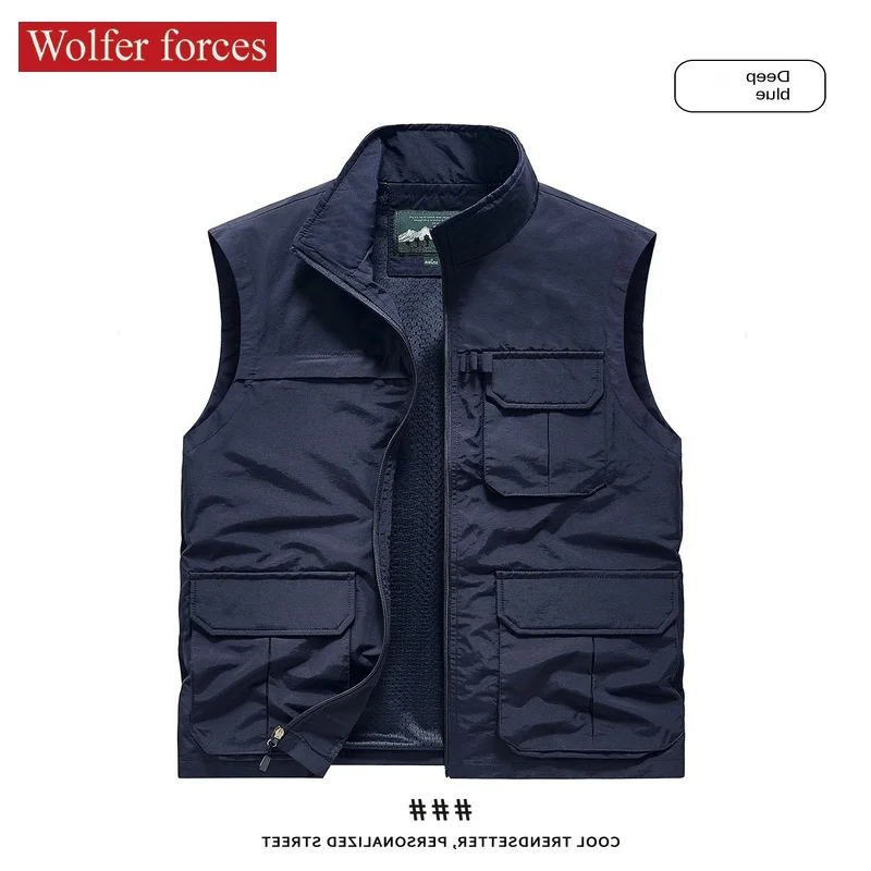 Mens Overcoat Bomber Jacket Men Tactical Clothing Reporter Vest Outdoor Waterproof Military Fishing Wear Padded Designer