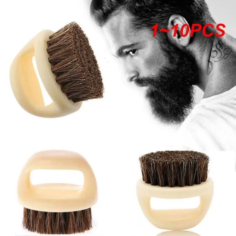 

Парикмахерская щетка для волос в виде кольца, щетина лошади, щетка для бороды, Мужская щетка для бритья, портативная Парикмахерская, борода, кожа лица, 1 ~ 10 шт.