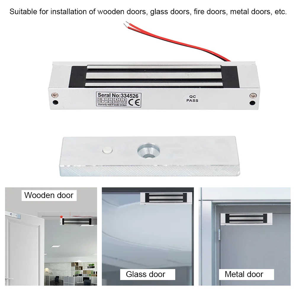 Electromagnetic Lock 180KG Access Control Magnetic Lock Suitable For Wooden Door/Glass Door/Metal Door