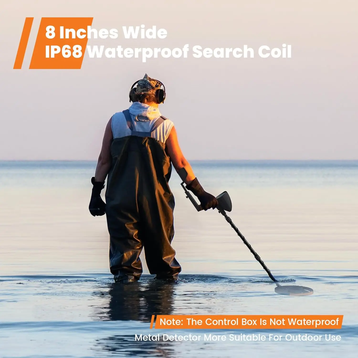 Metal Detector for Adults & Kids Waterproof Metal Detectors with High Accuracy Lightweight 8" Search Coil All & Disc Modes