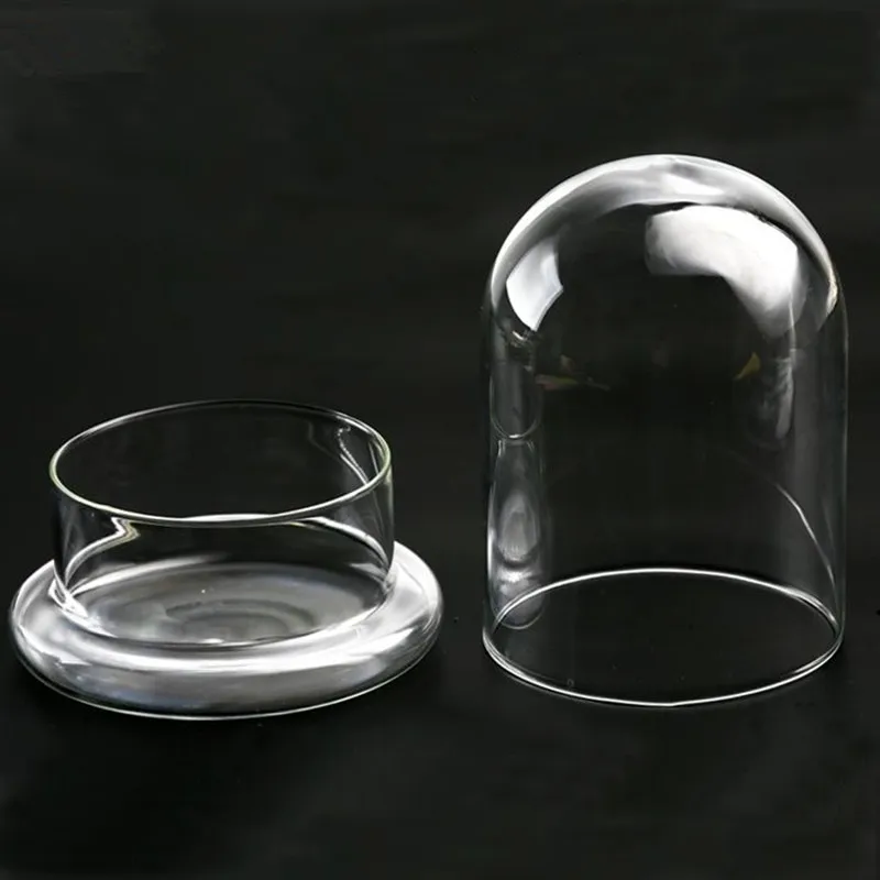 15*30cm Big Size Seperated Glass Dome Vase Home Decoration Transparent Higher Base Cover DIY Friend Gift Wedding Prop 6