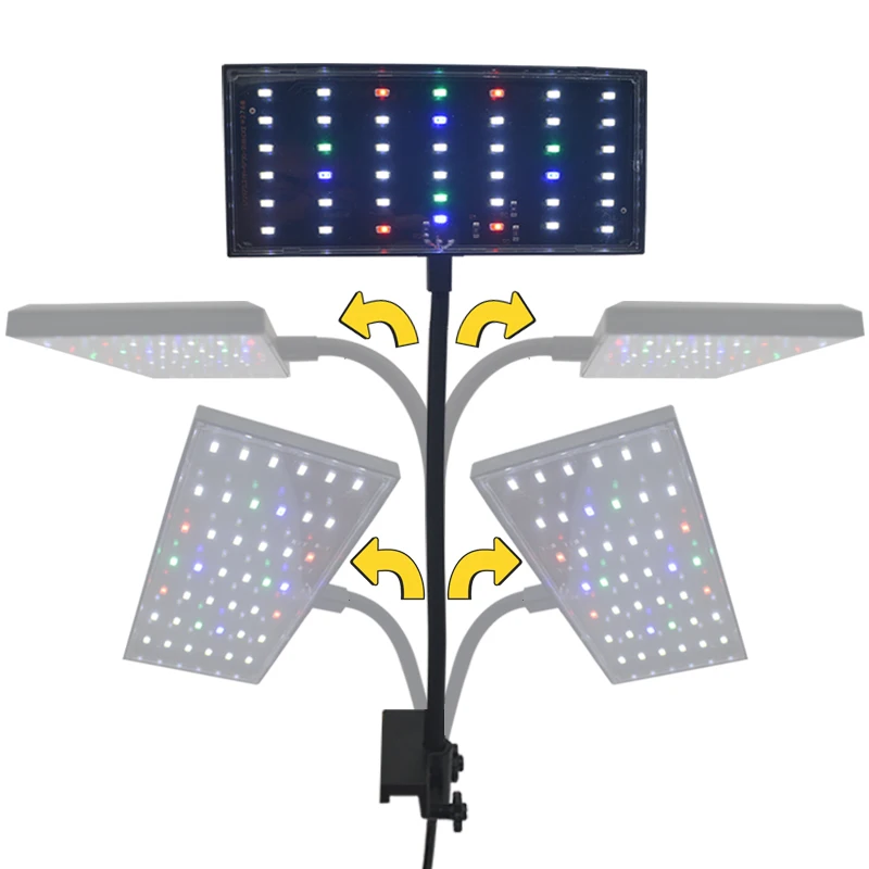 Enhanced Full Spectrum Adjustable LED Aquarium Light with 360° Rotation and Timer Control