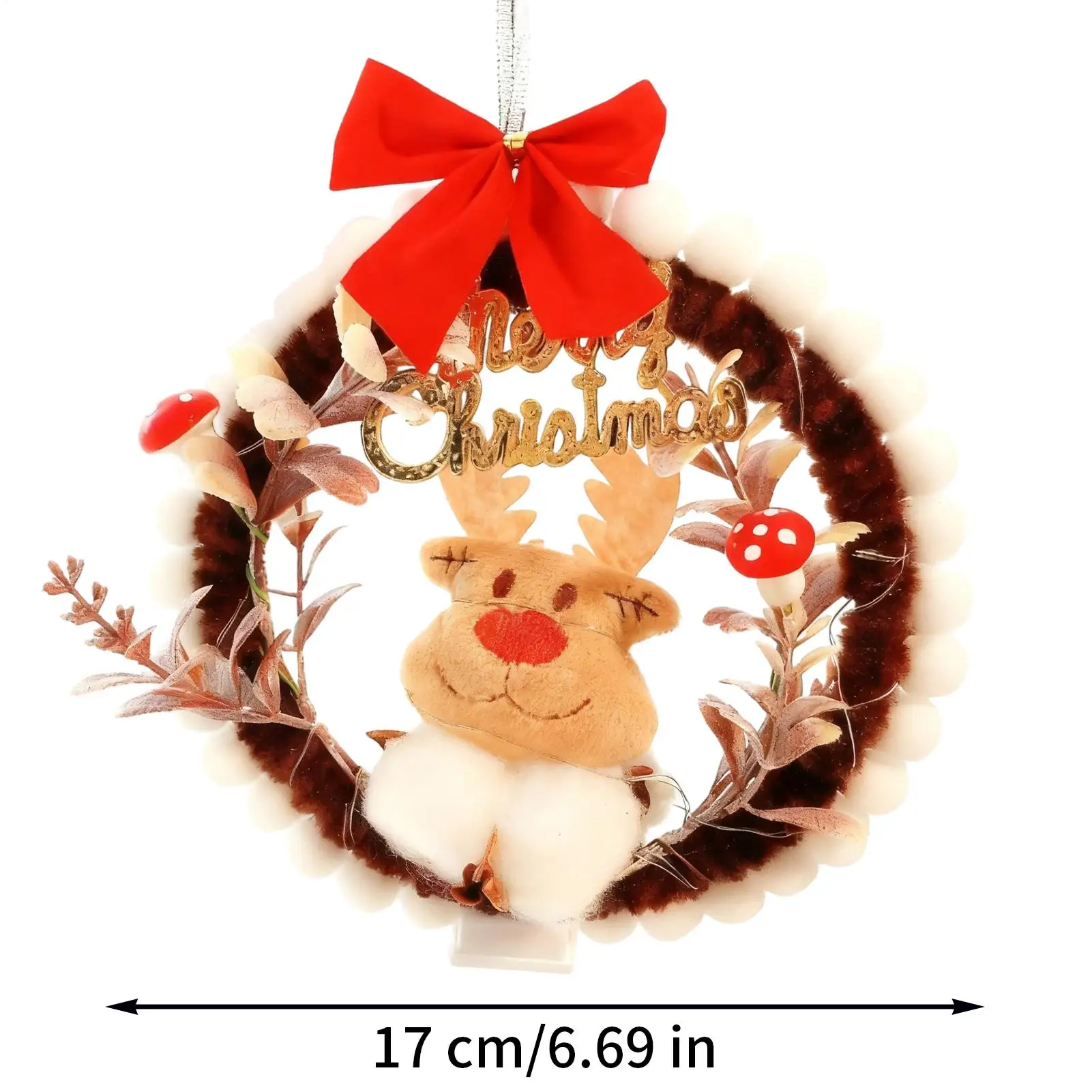 DIY Christmas Wreath Kit Handmade Crafting Set With LED Light Holiday Wreath Decorations For Art Teachers Family Activities