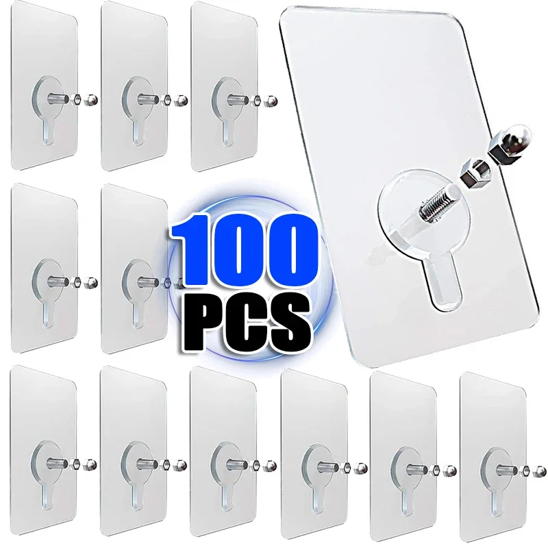 Self Adhesive Wall Hooks Self Adhesive Hooks Multifunctional Hooks Self Adhesive Screws Hanging Wall Hooks Home Photo Frame Picture Clock Holders Nails Clear Stickers Patches Punch-Free Traceless