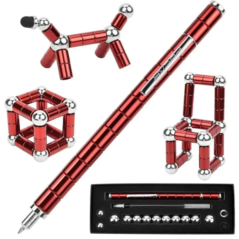 Magnetic Fidget Pen Metal Decompression Pen Multifunctional Deformable Writing Stress Reliever Finger Spinning Gifts