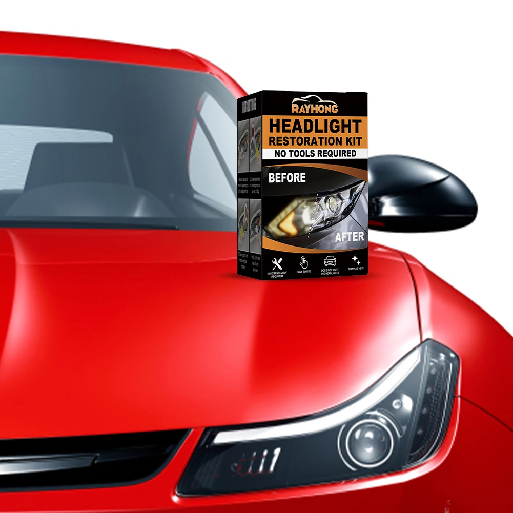 Ceramic Headlight Restoration Kit Clean Yellow Haze Scratch Off Headlight Yellowing Repair Set for Car Taillight Headlight