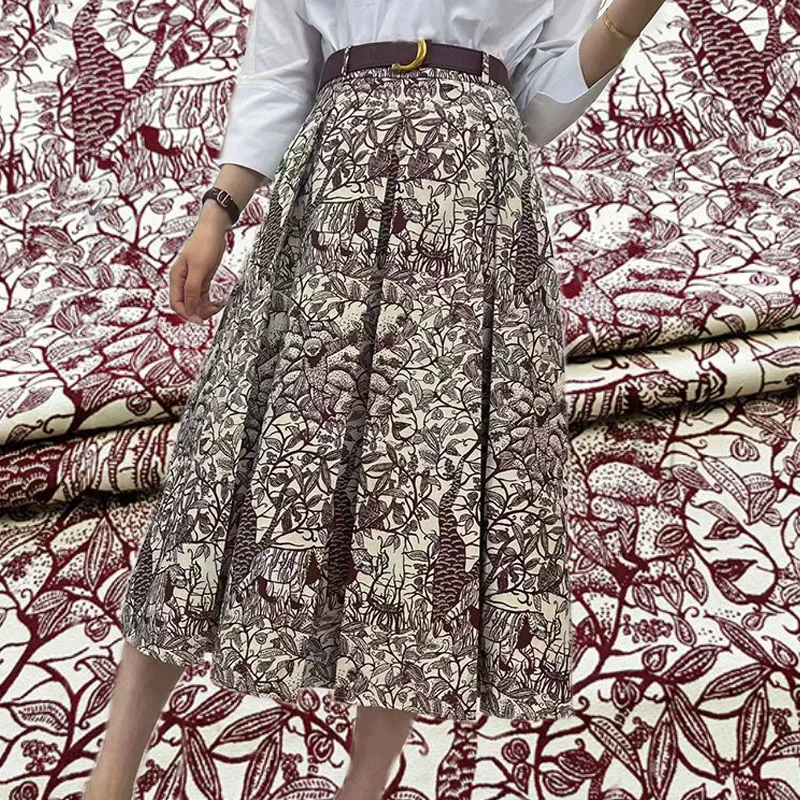 

European And American Dream Forest Tree Pattern Jacquard Fabric For Women Dress Coat Jacket Handmade DIY Cloth Sewing