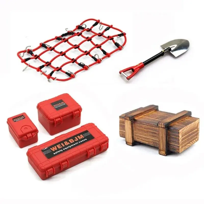 Universal RC Car Accessory Set: Simulated Suitcase & Shovel Collection (6 Pieces)
