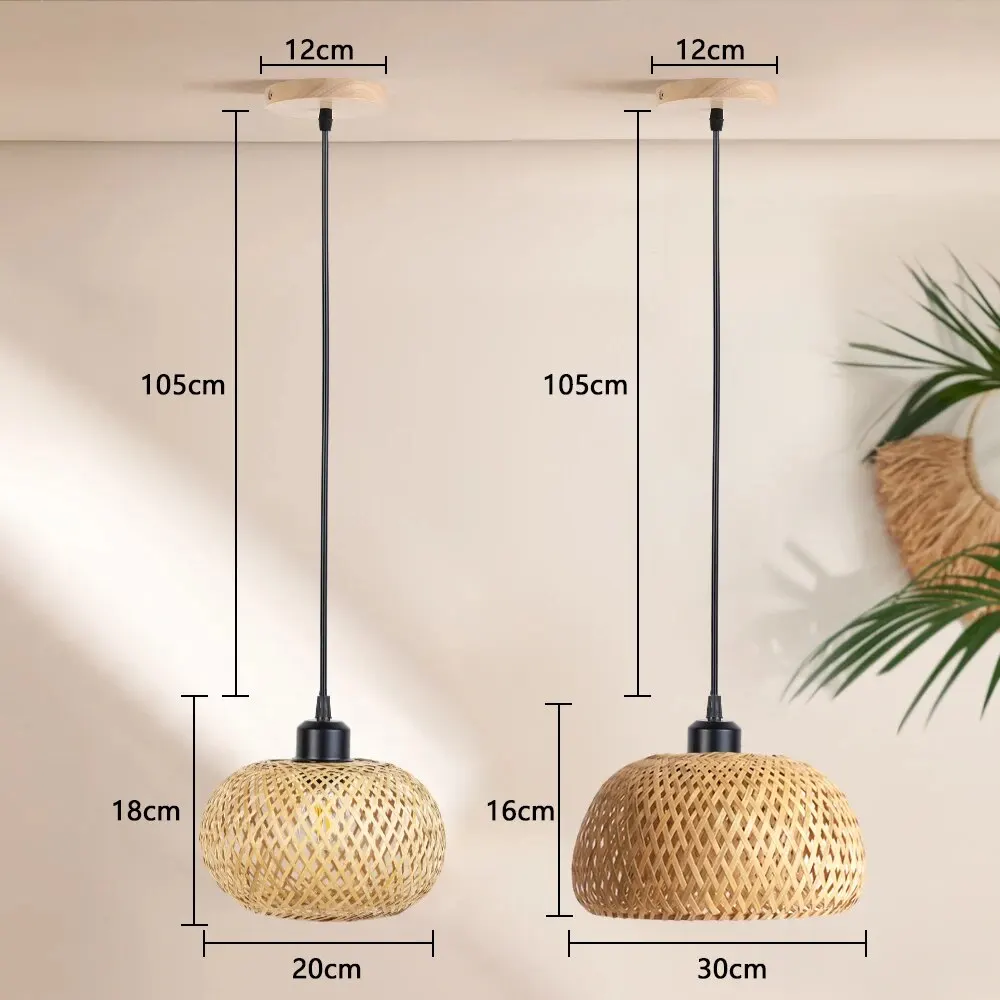 Handmade Rattan Bamboo Chandelier LED Ceiling Lamp E27 Fixture Weaving Home Living Room Decor Hanging Lamps chandelier lighting,pendant lights,pendant lamp,rope pendant lamp,ceiling light,vintage pendant lights