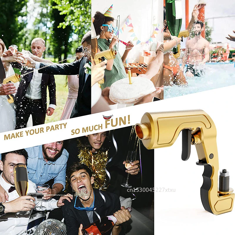 Champagne Gun Drinking Game Beer Wine Jet Pistol Alcohol Dispenser Bar