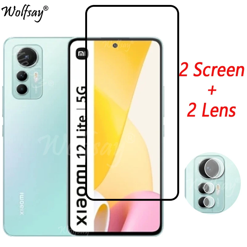 Vetro Temperato A Copertura Totale Per Xiaomi 12 Lite Screen Protector Per Xiaomi 12 Lite 12X 12Pro Camera Glass Per Xiaomi 12 Lite Glass