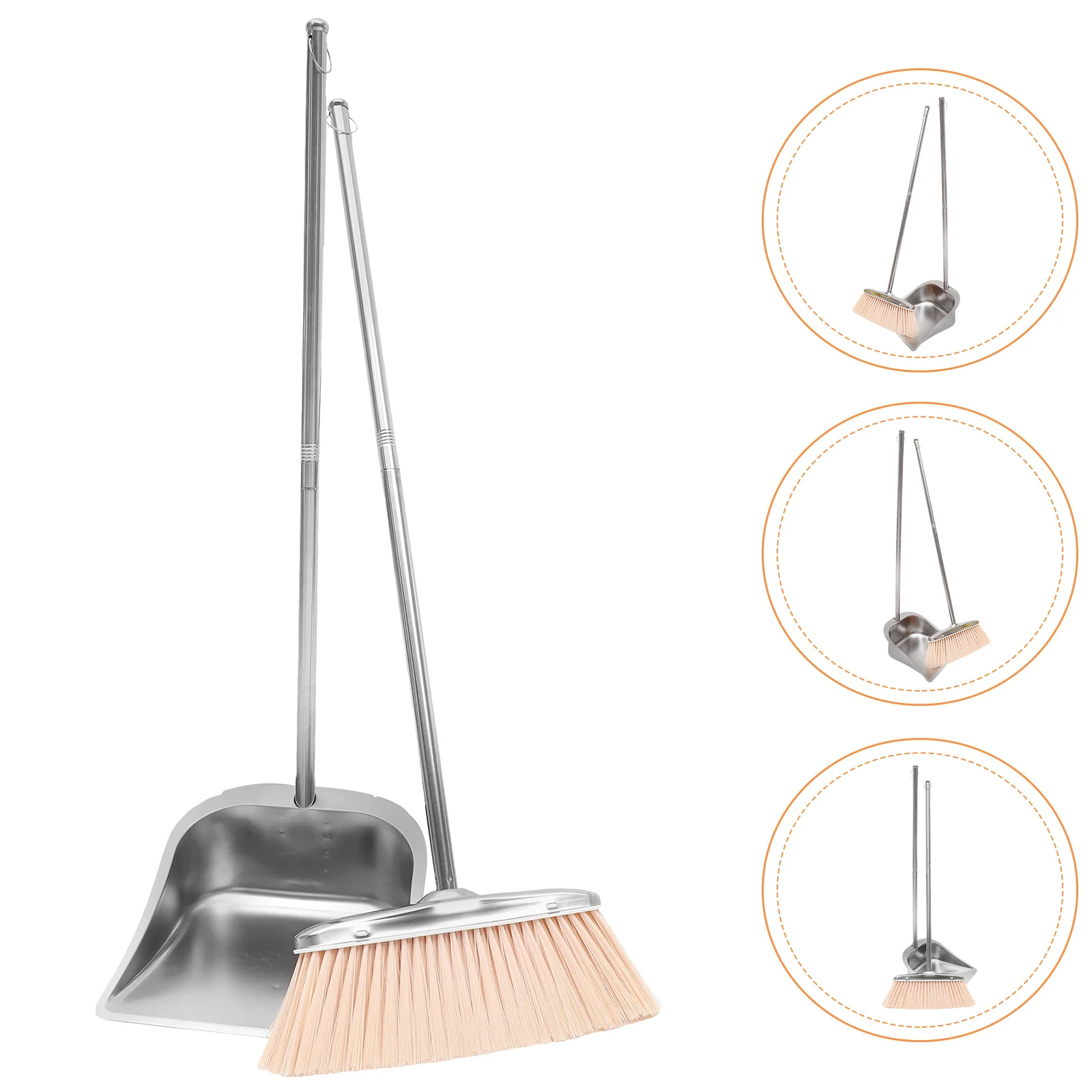 

Broom Dustpan Set Upright Long Handle Broom Dustpan Set Dust Pan Broom Combo Floor Cleaning Sweeping Indoor Outdoor Kitchen