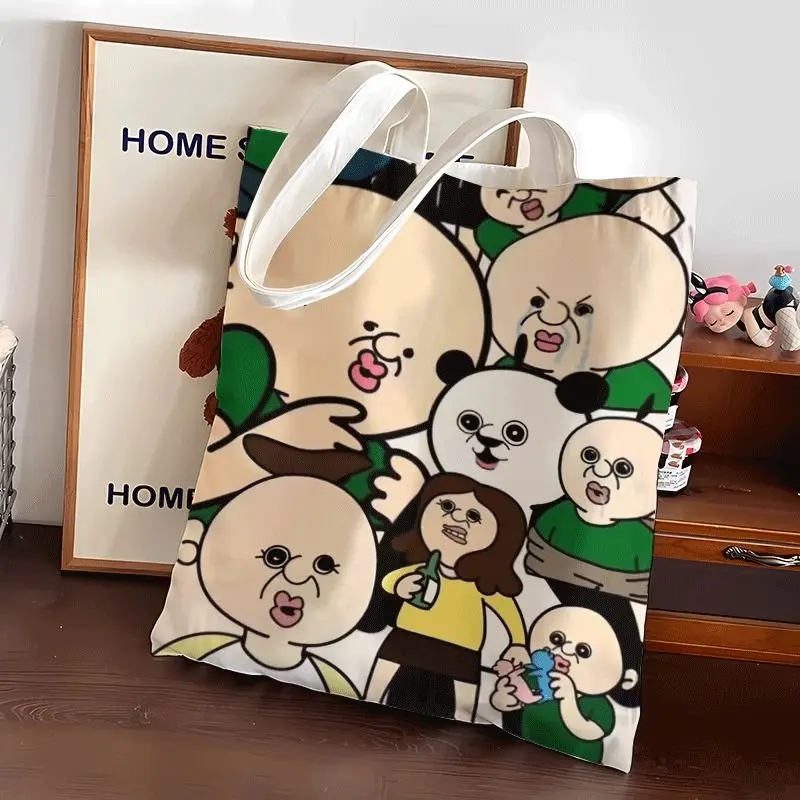 

Kawaii Sanrio аниме Холщовая Сумка Bangbang and Yuzhi мультфильм супермаркет сумки для покупок сумка для хранения креативные подарки для девушек