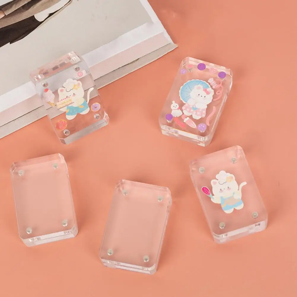 

Фотографический дисплей на сильном присоске, прозрачный, плотный, креативный, ручной работы, магнитный идол, фотокарточка, кирпич, канцелярские принадлежности