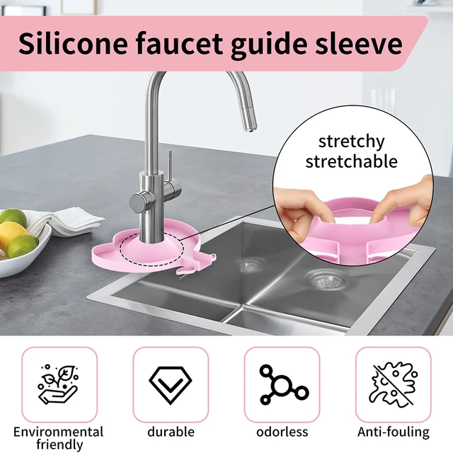 Silicone Kitchen Faucet Mat Sink Splash Pad Drain Pad Bathroom Countertop  Protector Shampoo Soap Dispenser Quick Dry Tray